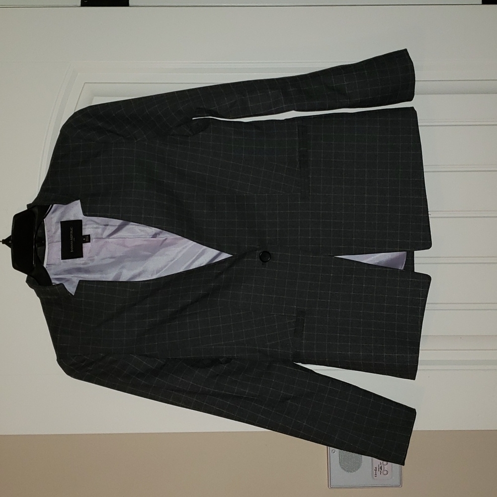 Banana Republic Grey Plaid Blazer Size 8